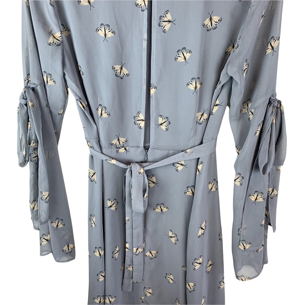 Topshop Moth Print Tie Sleeve Skater Dress Size 8 - Picture 14 of 15